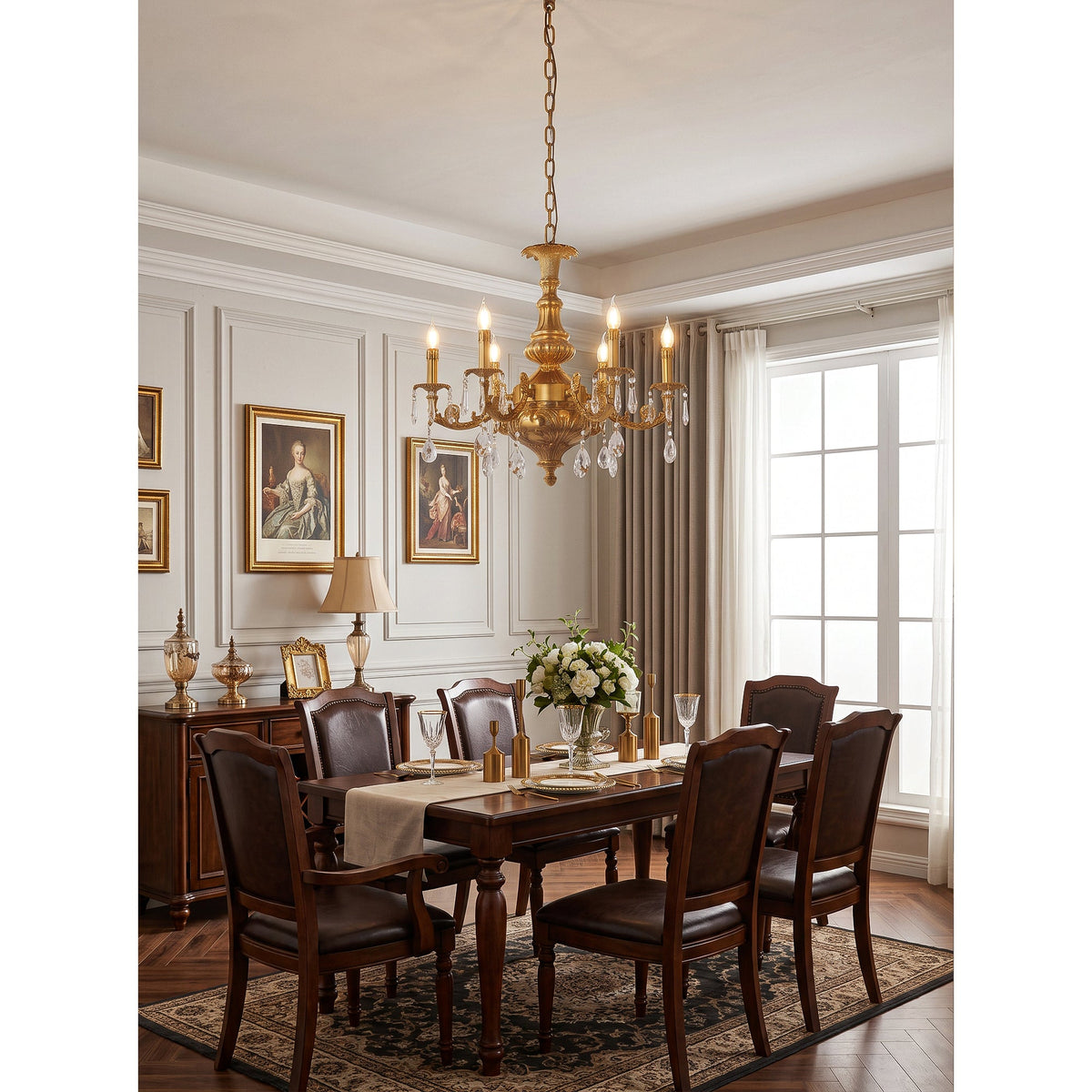 Aurelia Aged Brass Chandelier