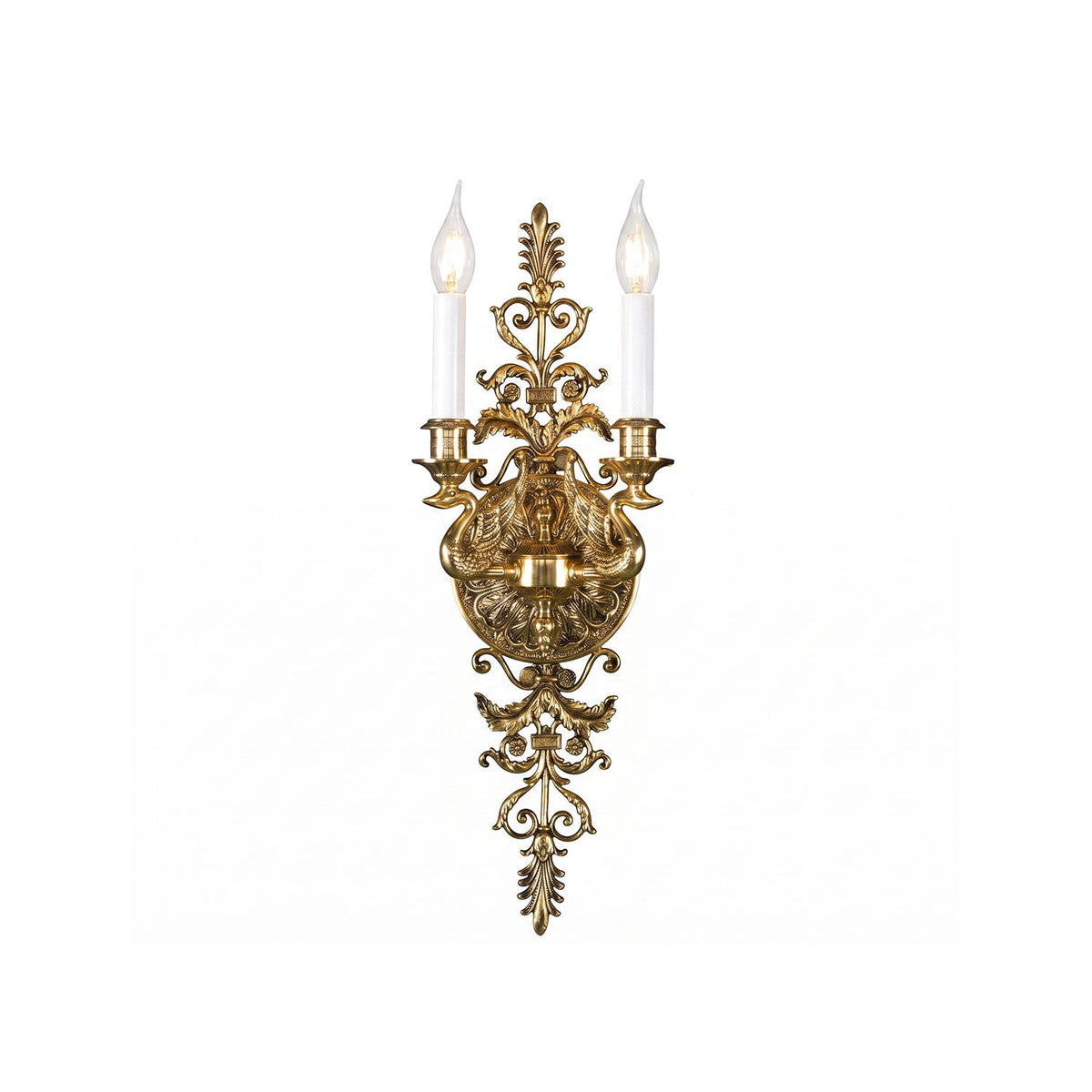 Aurelia Brass Double-Candle Wall Sconce