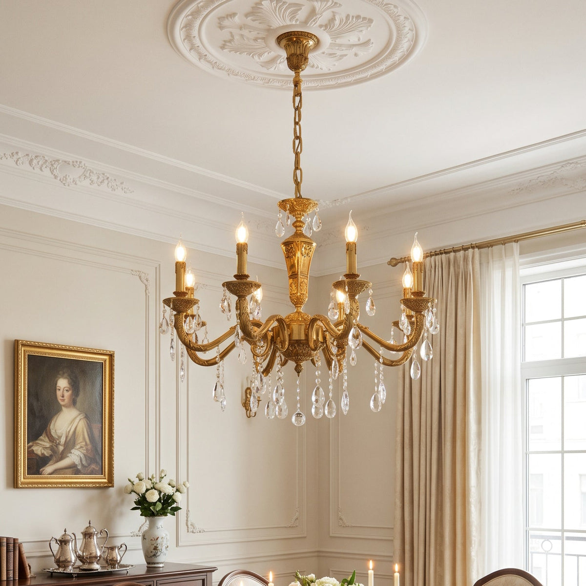 Bellamy Brass Candle Chandelier