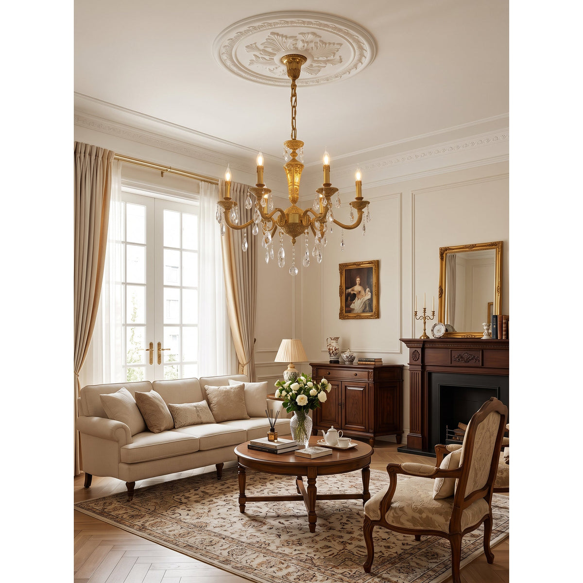 Bellamy Brass Candle Chandelier