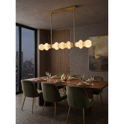 Belmont Brass Alabaster Linear Chandelier