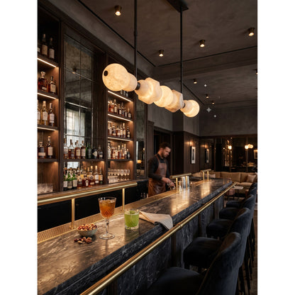 Belmont Brass Alabaster Linear Chandelier
