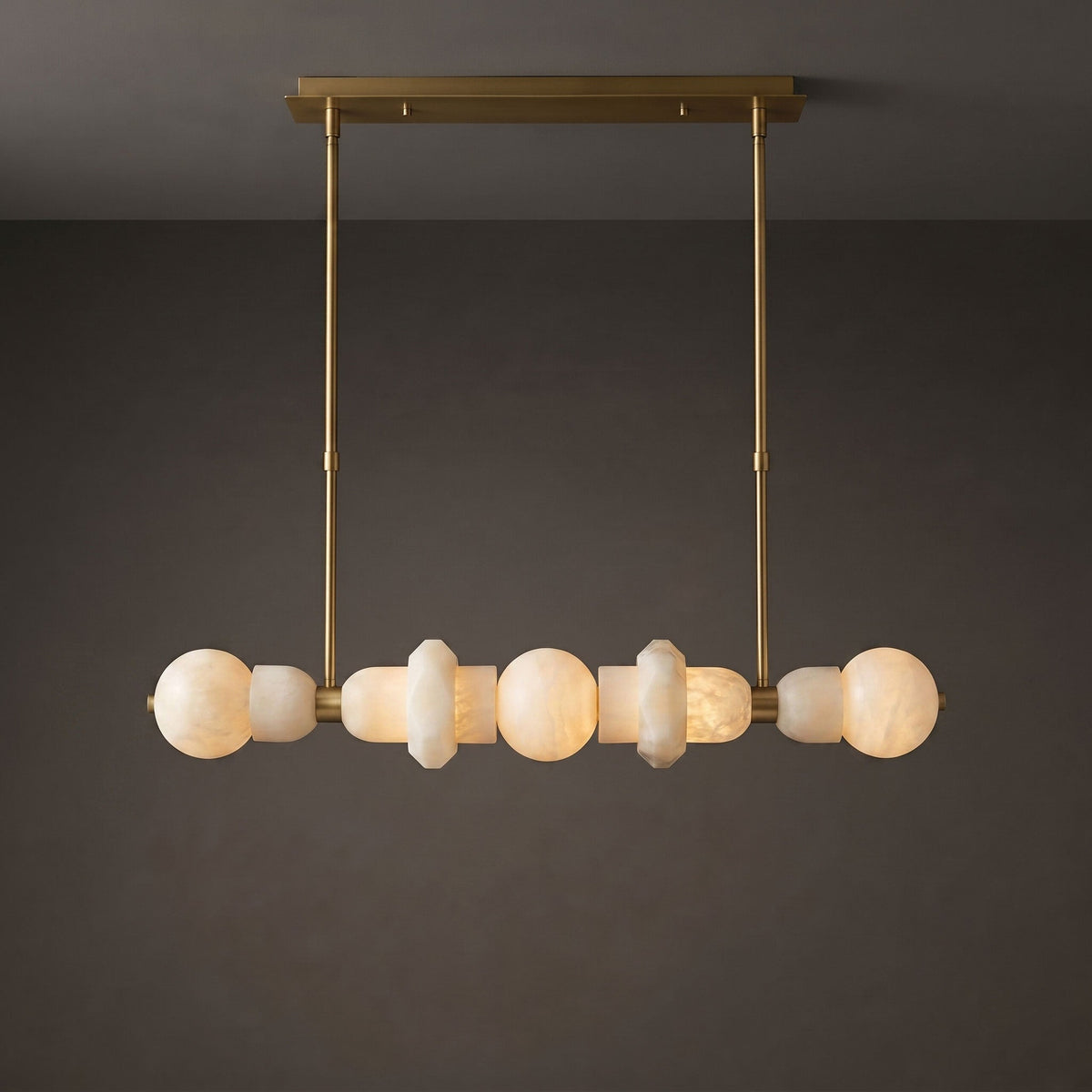 Belmont Brass Alabaster Linear Chandelier