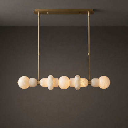 Belmont Brass Alabaster Linear Chandelier