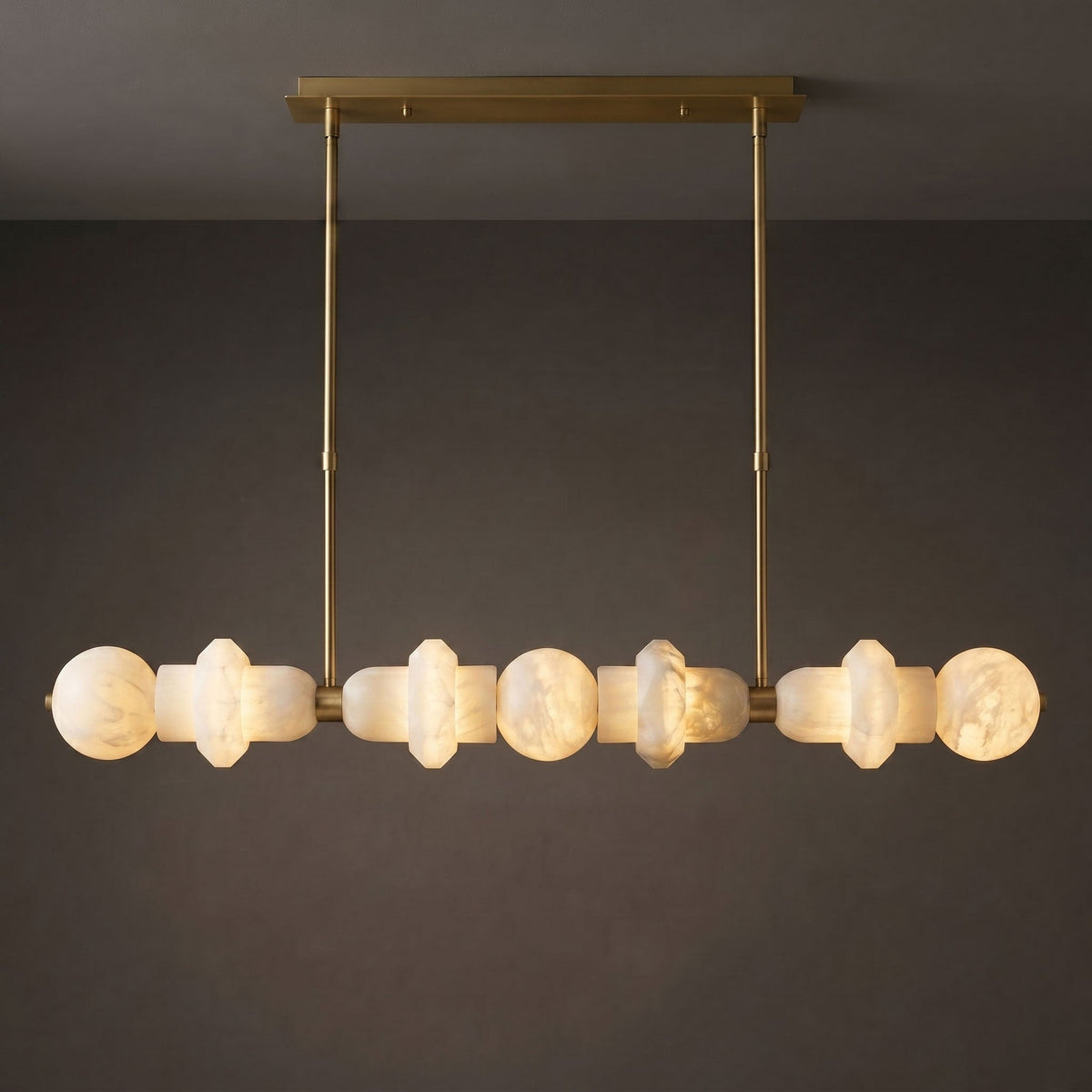 Belmont Brass Alabaster Linear Chandelier