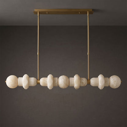 Belmont Brass Alabaster Linear Chandelier