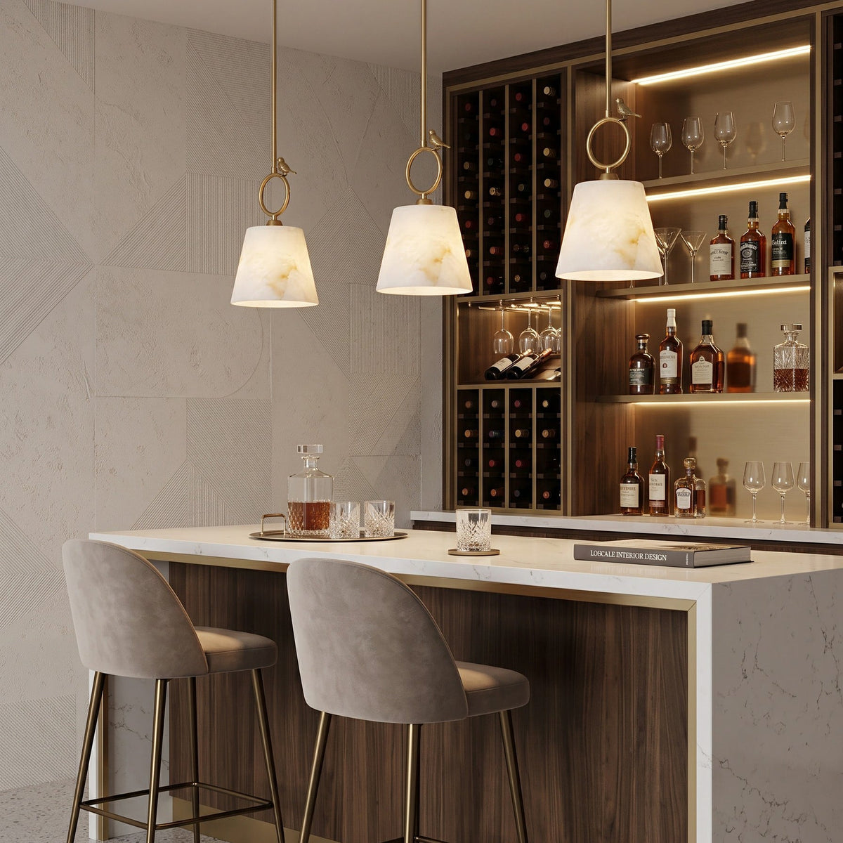 Bird Alabaster Pendant Lamp