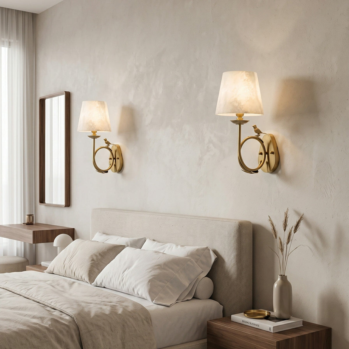 Bird Alabaster Wall Sconce