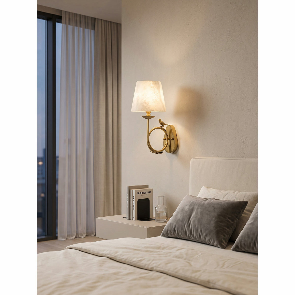 Bird Alabaster Wall Sconce