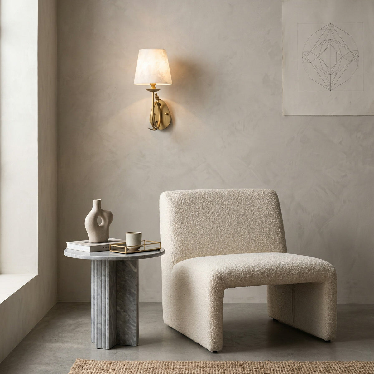 Bird Alabaster Wall Sconce