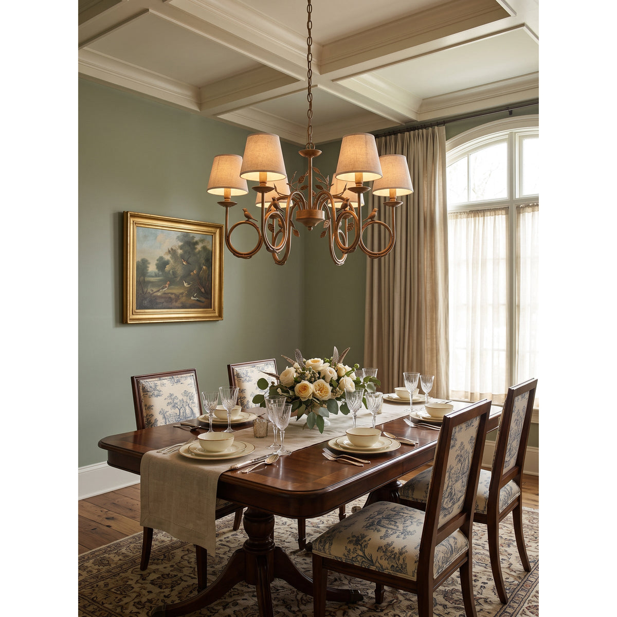 Bird Fabric Chandelier