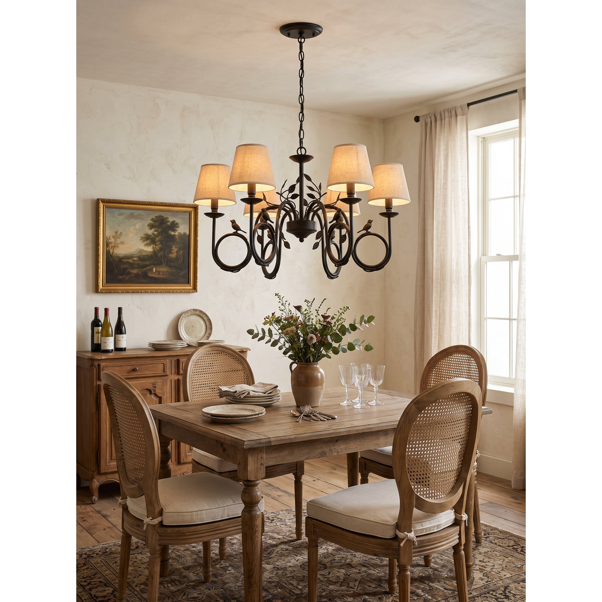 Bird Fabric Chandelier