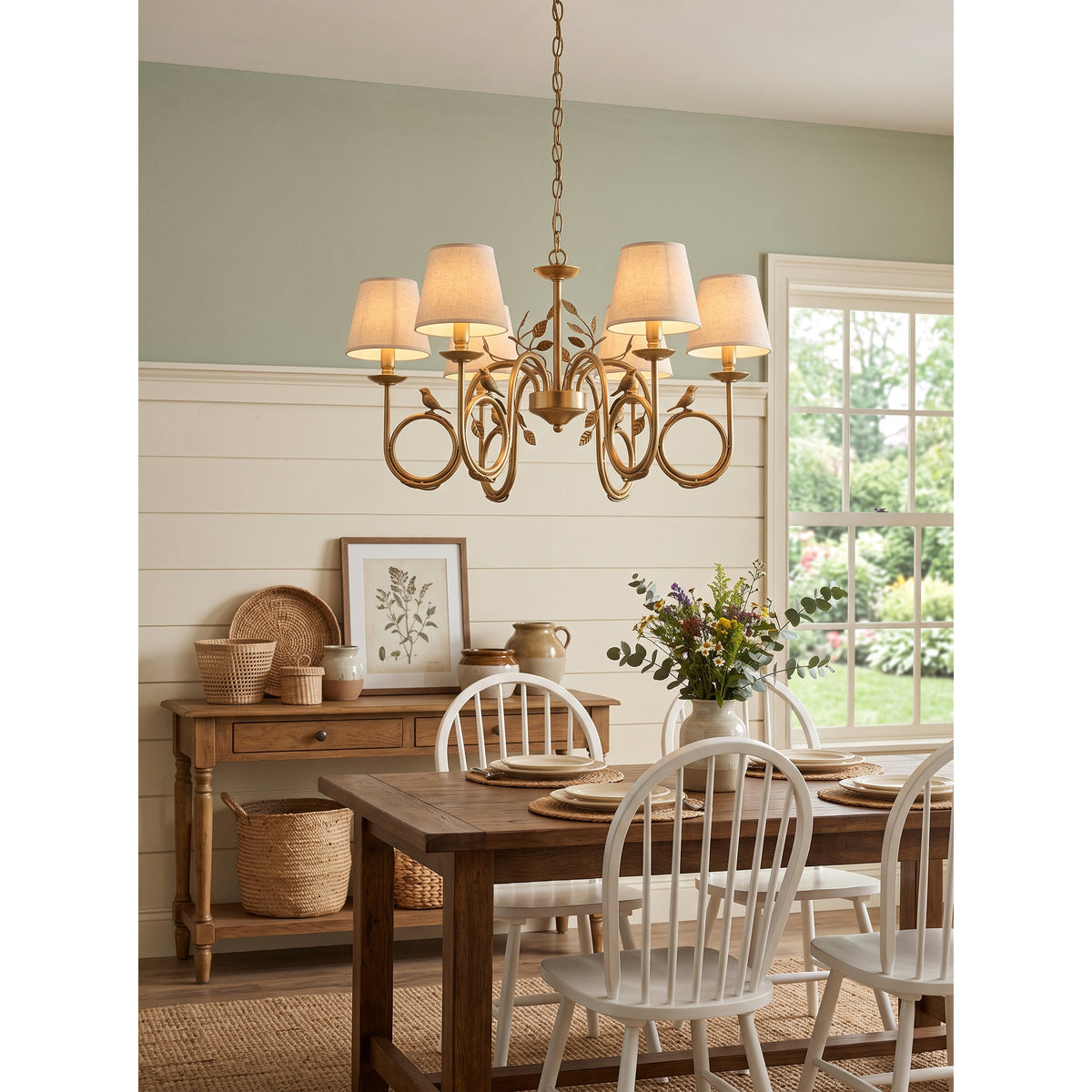 Bird Fabric Chandelier
