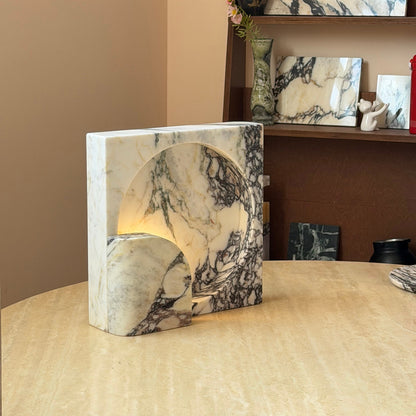 Block Piece Marble Table Lamp