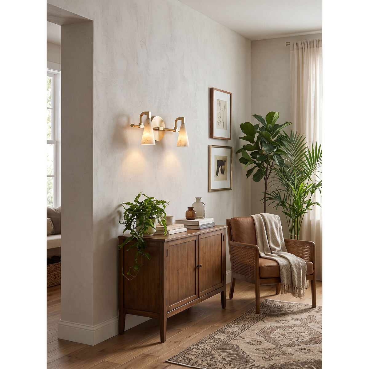 Bradley Vanity Alabaster Wall Sconce