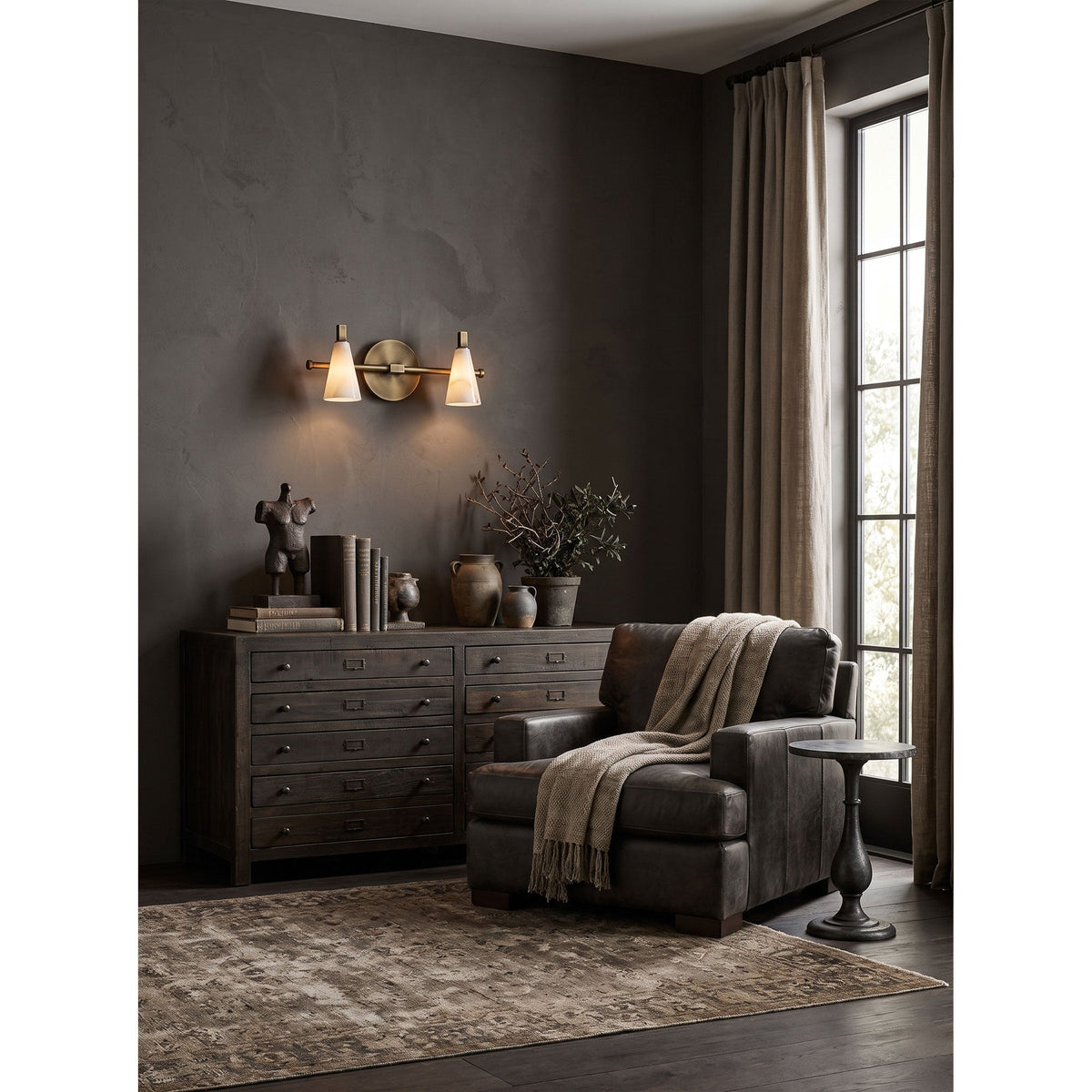 Bradley Vanity Alabaster Wall Sconce