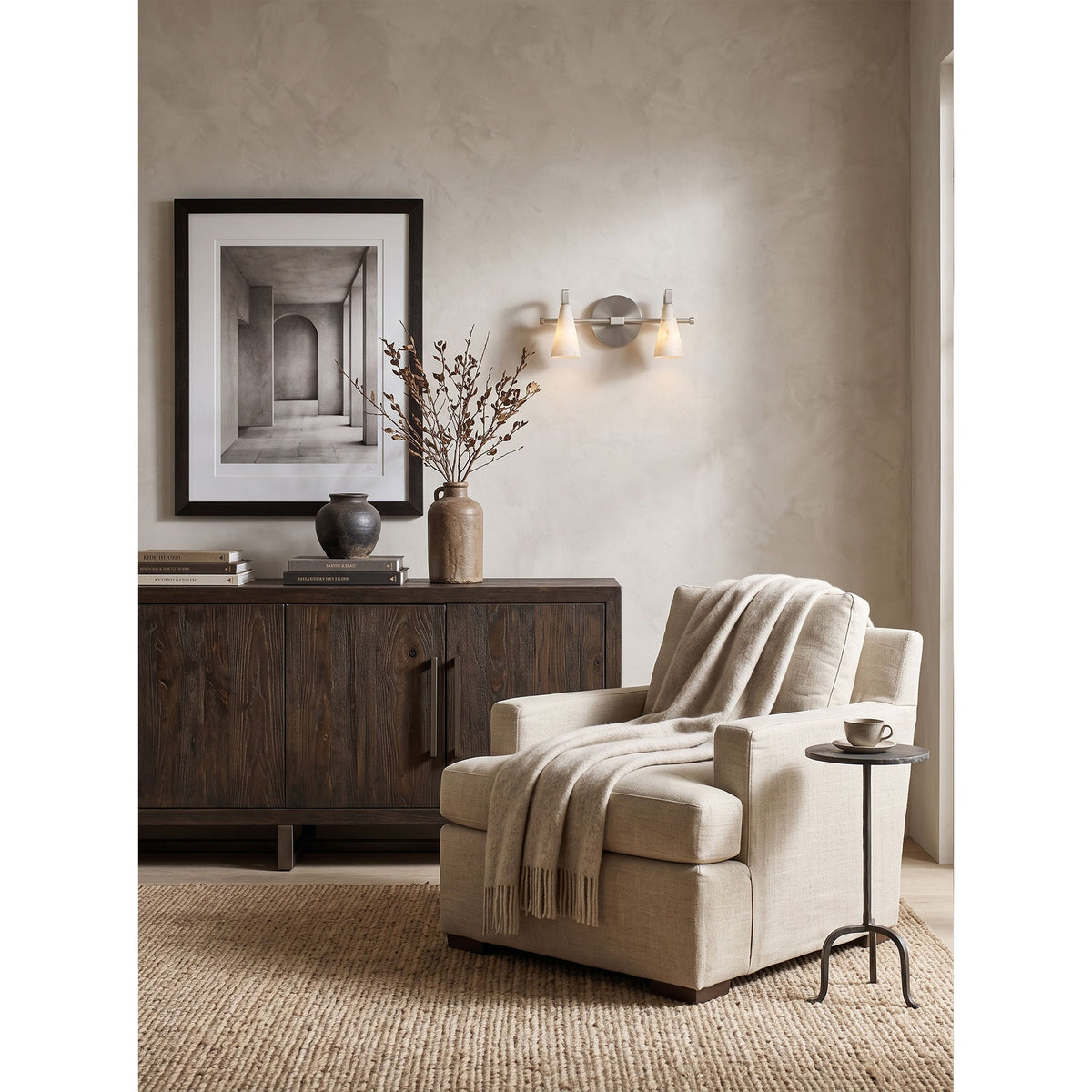 Bradley Vanity Alabaster Wall Sconce