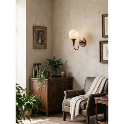 Bragan Alabaster Wall Sconce
