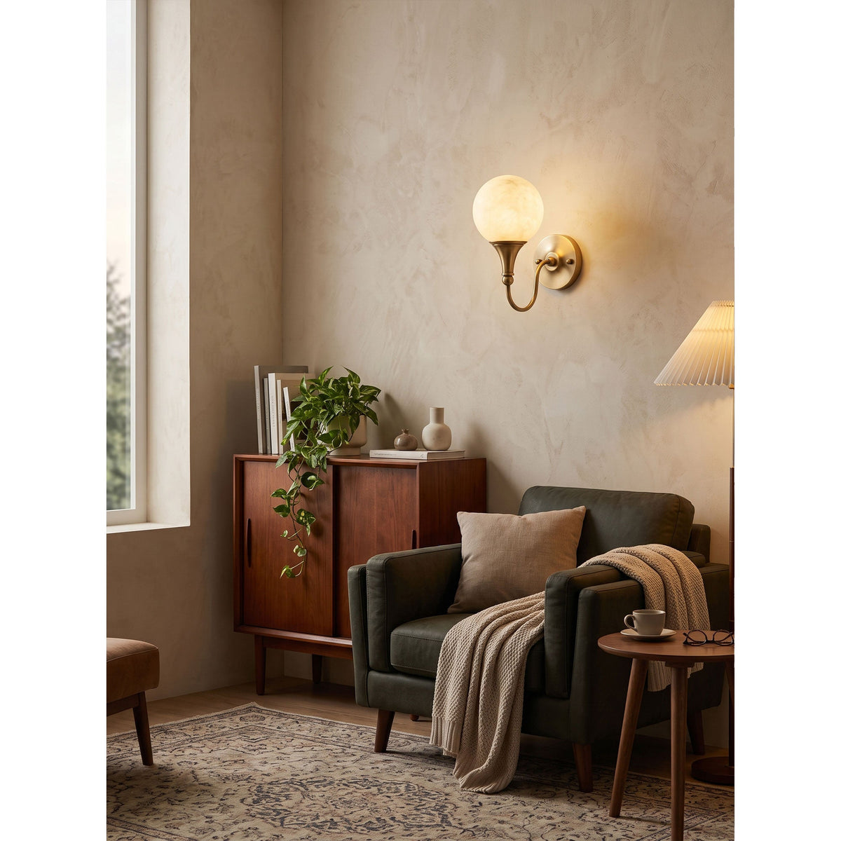 Bragan Alabaster Wall Sconce