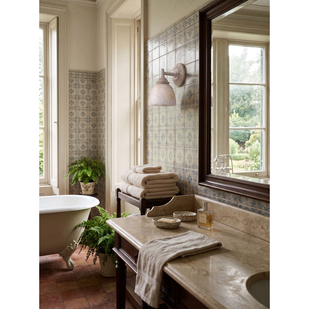 Brooks Vanity Alabaster Wall Sconce
