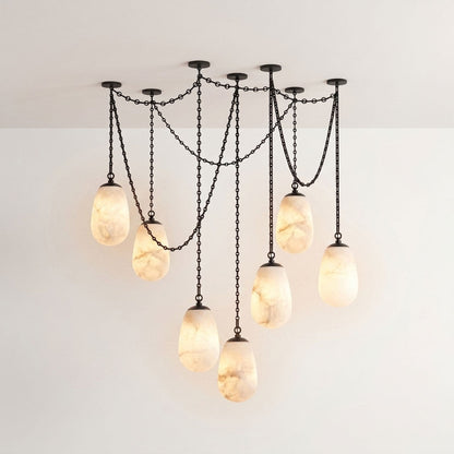 Bruckner Chain Alabaster Chandelier
