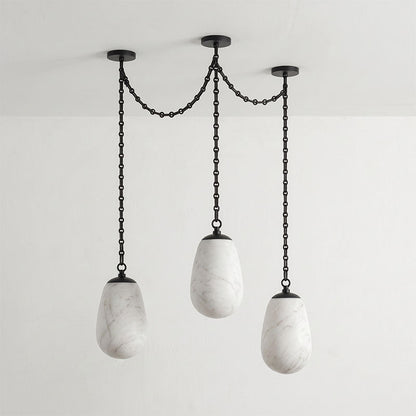 Bruckner Chain Alabaster Chandelier