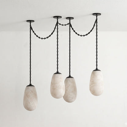 Bruckner Chain Alabaster Chandelier