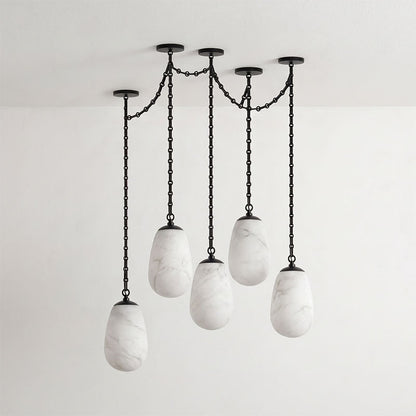 Bruckner Chain Alabaster Chandelier