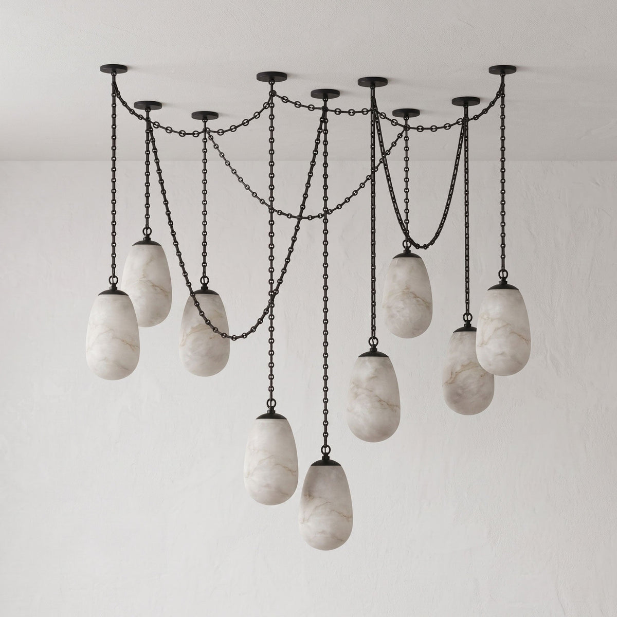 Bruckner Chain Alabaster Chandelier