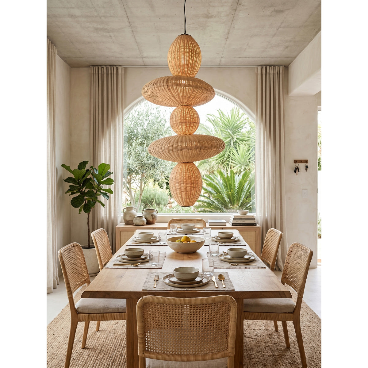 Bubbles Rattan Chandelier