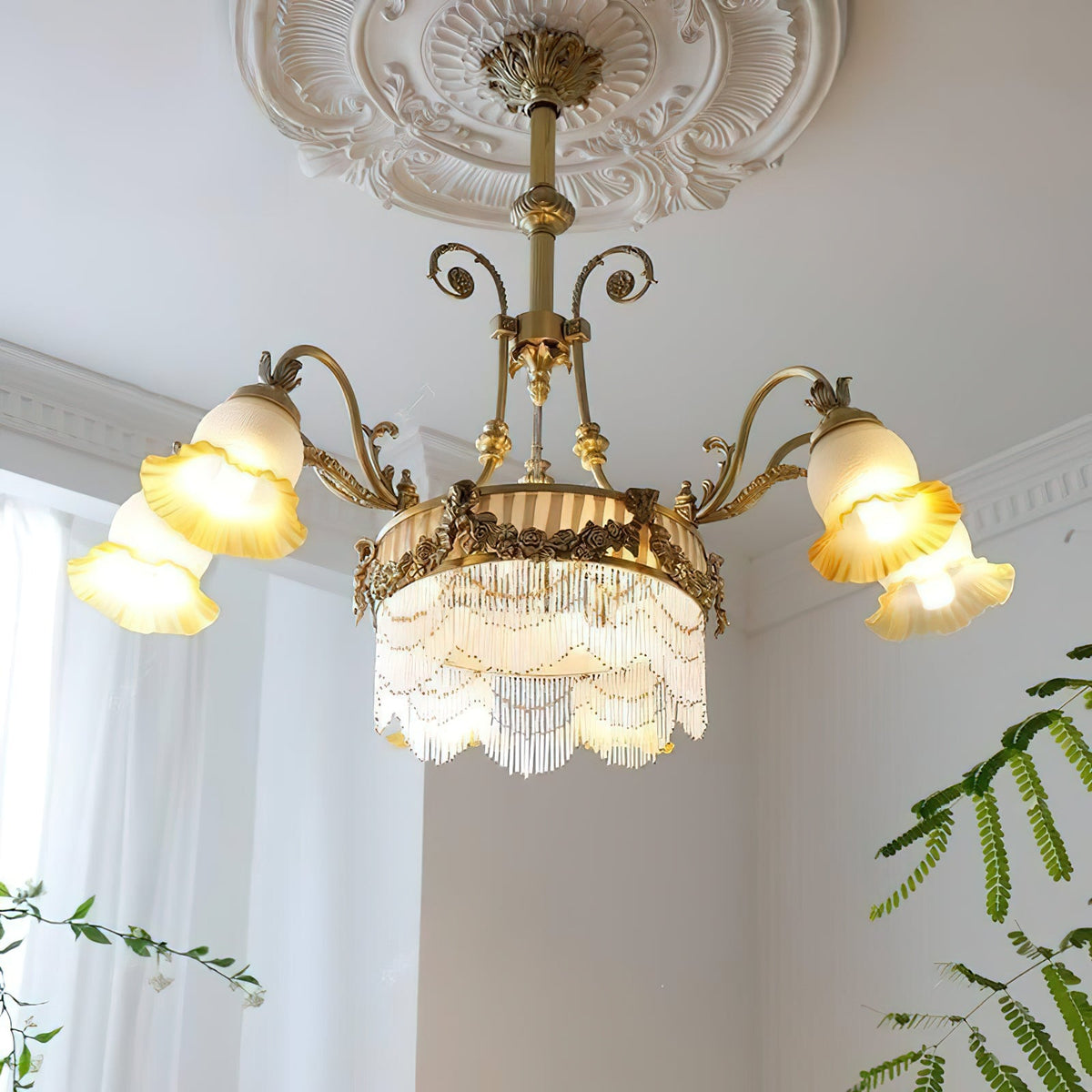 Camille Fringed Chandelier