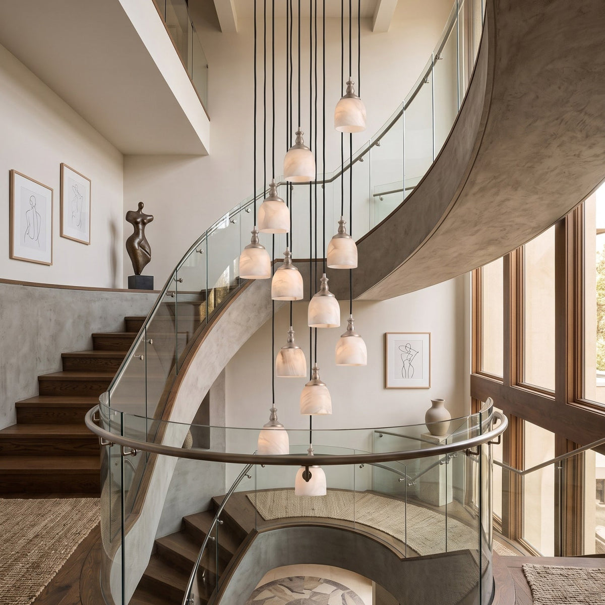 Chart Alabaster Cluster Chandelier