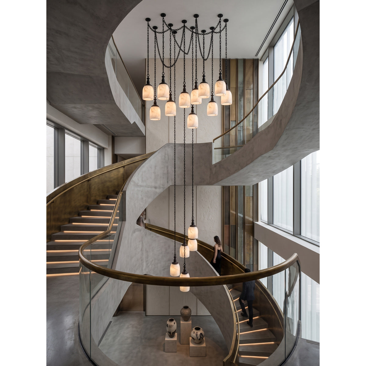 Chart Chain Alabaster Chandelier