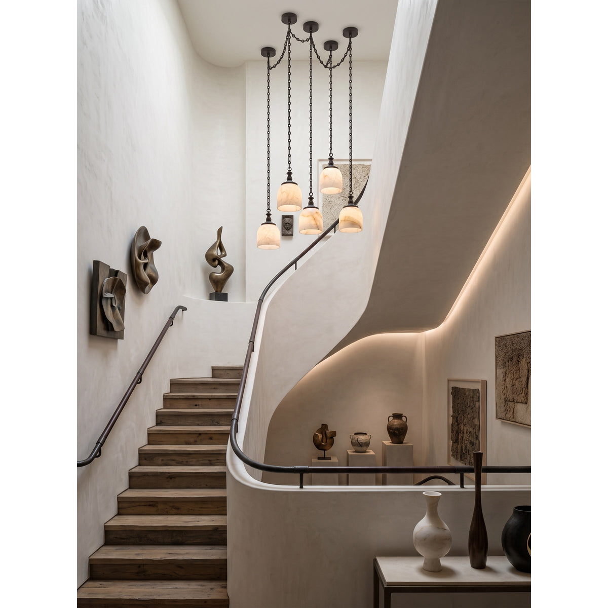 Chart Chain Alabaster Chandelier