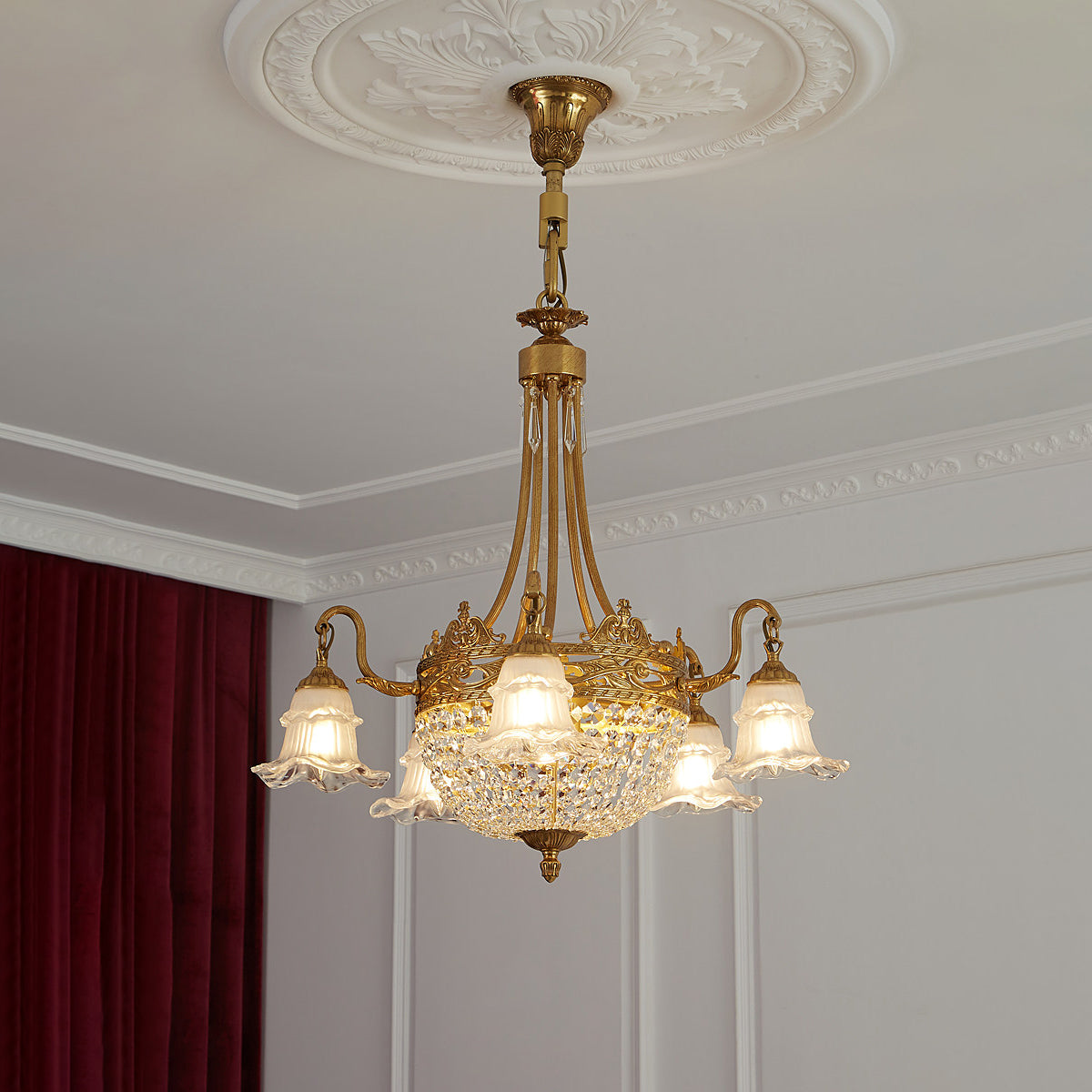 Cliveden Tulip Basket Chandelier