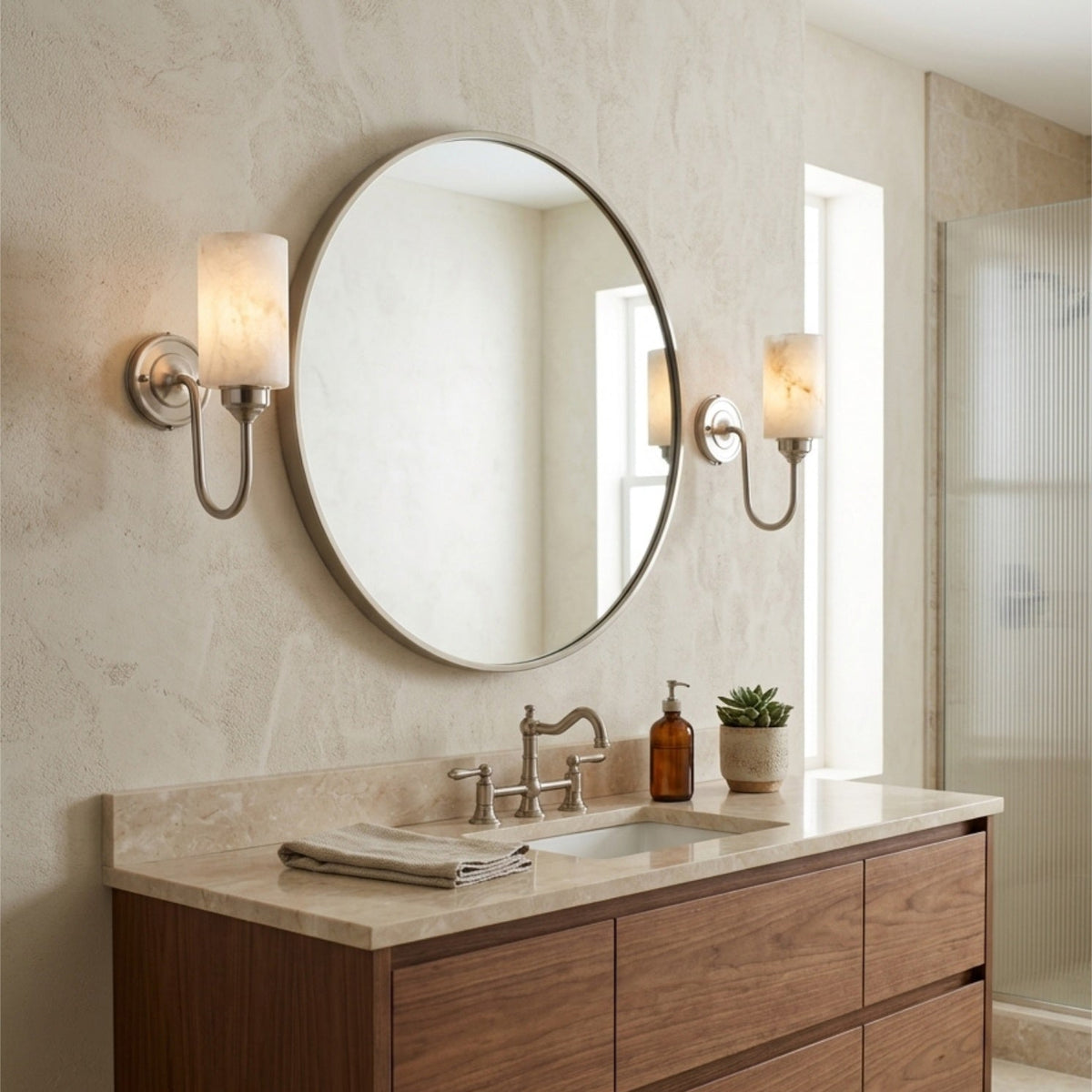 Clyde Alabaster Wall Sconce