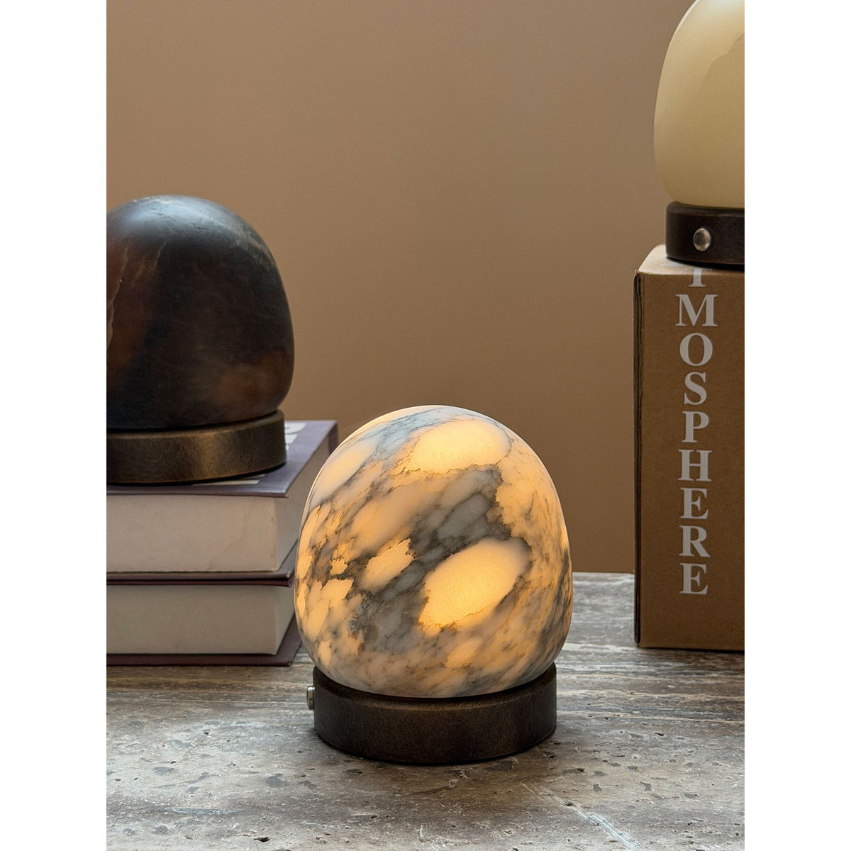 Cosmo Glow Alabaster Table Lamp (Built-in Battery)