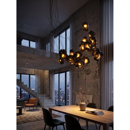 Cumulus Sculptural Glass Cluster Chandelier
