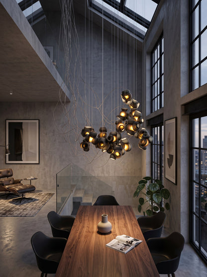 Cumulus Sculptural Glass Cluster Chandelier