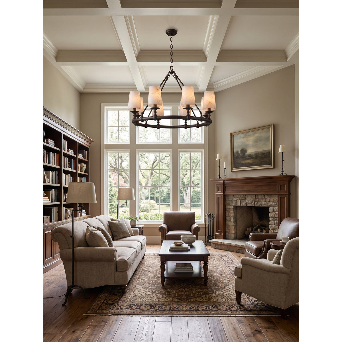 Devon Round Alabaster Chandelier