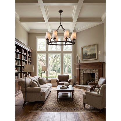 Devon Round Alabaster Chandelier