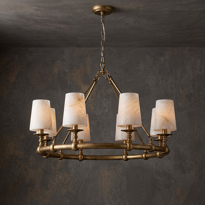 Devon Round Alabaster Chandelier