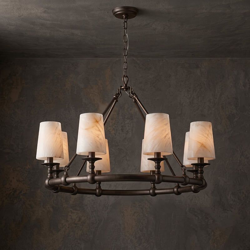 Devon Round Alabaster Chandelier