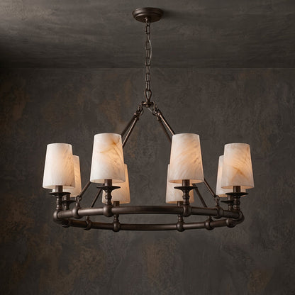 Devon Round Alabaster Chandelier