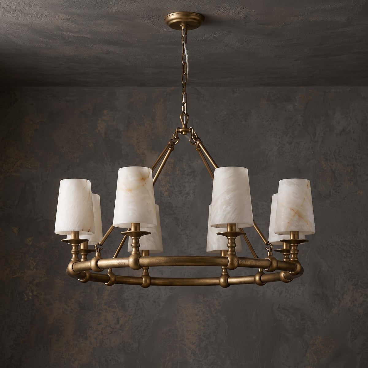 Devon Round Alabaster Chandelier