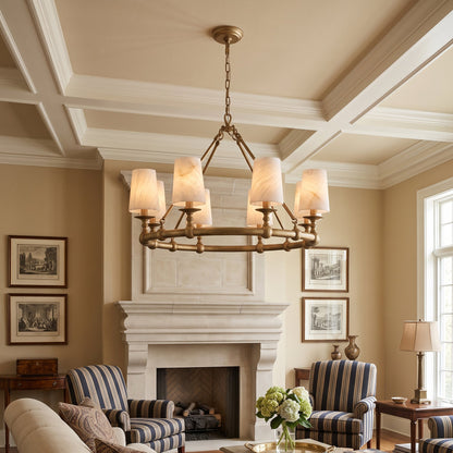 Devon Round Alabaster Chandelier