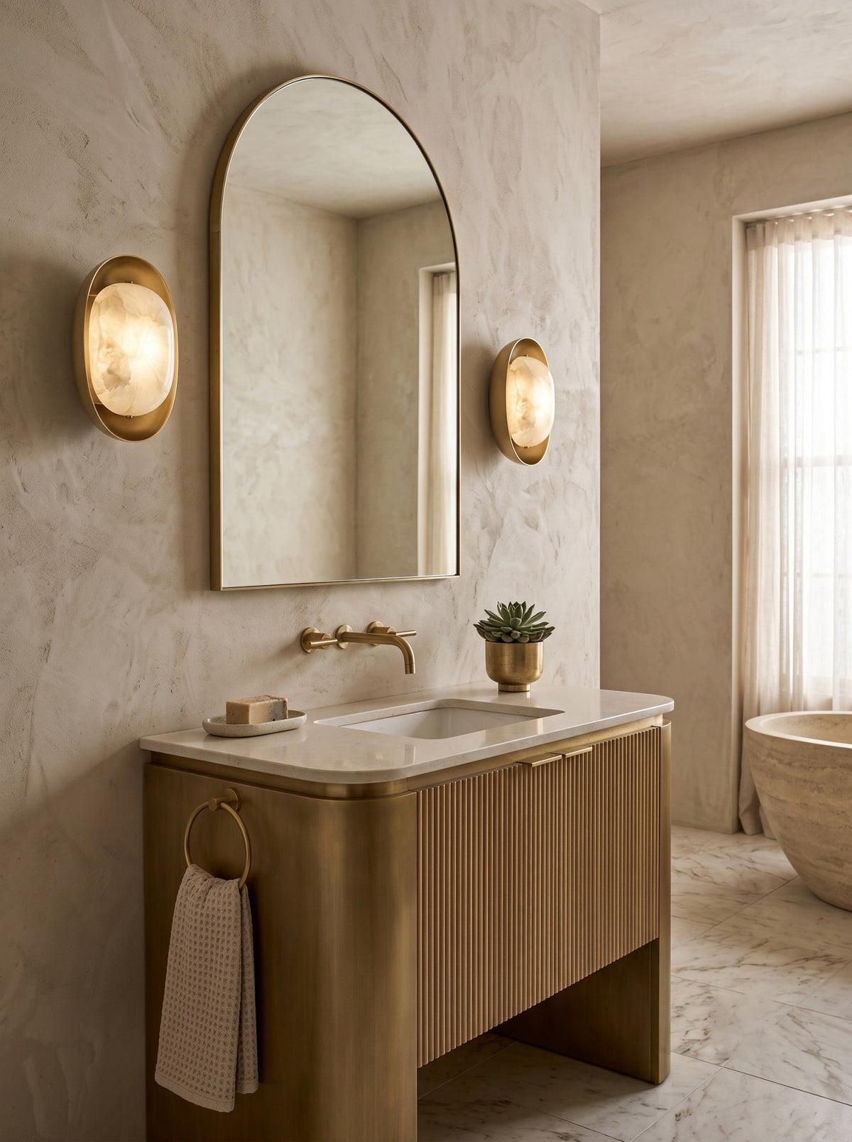 Dormus Alabaster Wall Sconce