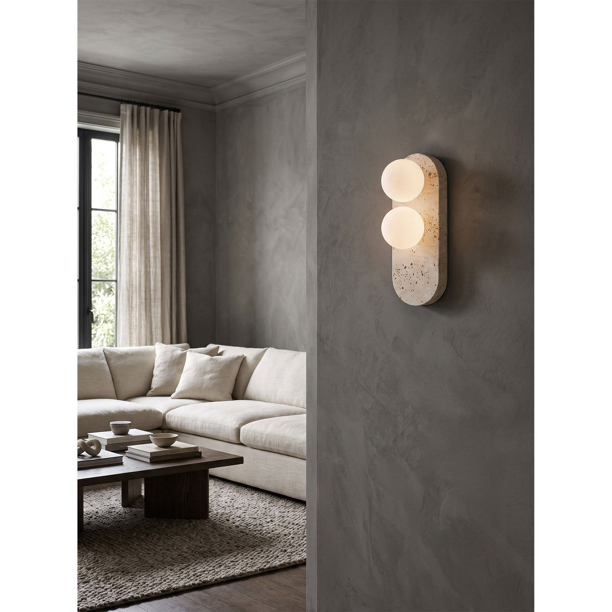 Eccolo Travertine Wall Sconce