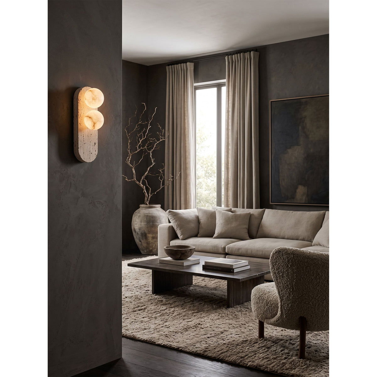 Eccolo Travertine Wall Sconce