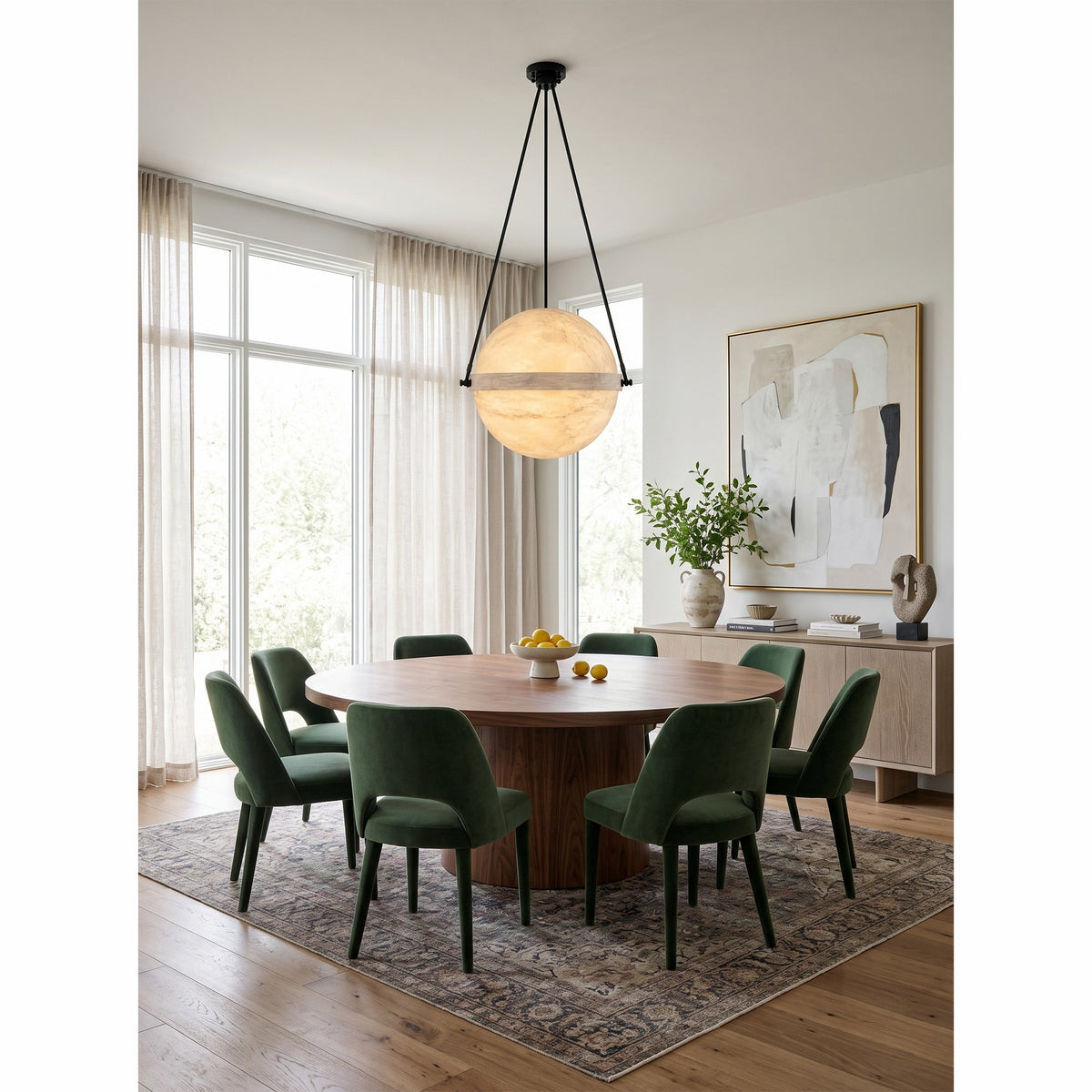 Ecliptane Orbital Alabaster Pendant Lamp